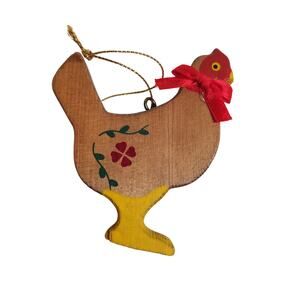 Wooden Ornament - Chicken - 3"